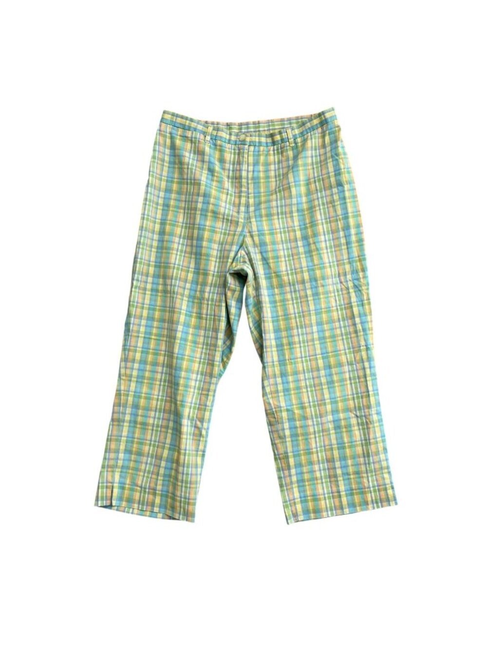 Vtg Lauren Ralph Lauren Women's 8 Plaid Crop Pants Cotton Blend  B1089